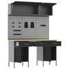 vidaXL Radni stol s ladicama 8 pcs Crna 150 x 55 x 200 cm Čelik