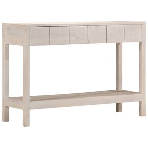 vidaXL Konzolni stol bijeli 110 x 35 x 75 cm od masivnog drva manga