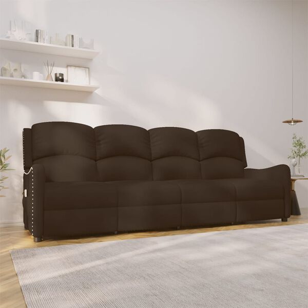 vidaXL Masažni četverosjed od sjajne umjetne kože smeđi