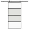 vidaXL Klizna vrata s priborom crna 102,5 x 205 cm kaljeno staklo