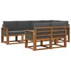 vidaXL Set vanjskih sofa 7 pcs Prirodna i antracit Poliester