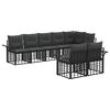 vidaXL Set vanjskih sofa 8 kom. Crna i tamno siva poliratan