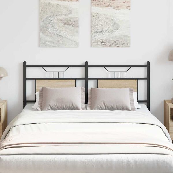 vidaXL Uzglavlje boja hrasta sonome 137 cm konstruirano drvo i čelik