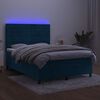 vidaXL Krevet box spring s madracem LED tamnoplavi 140x200 cm bar&scaron;un
