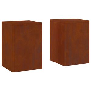 vidaXL Stalak za biljke 2 pcs Rđa 24 x 24 x 35 cm