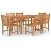 vidaXL Vrtni blagovaonski set od 7 dijelova 160x80 cm masivno tikovino drvo