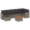 vidaXL 8-dijelni set vrtnih sofa od poliratana s jastucima sivi