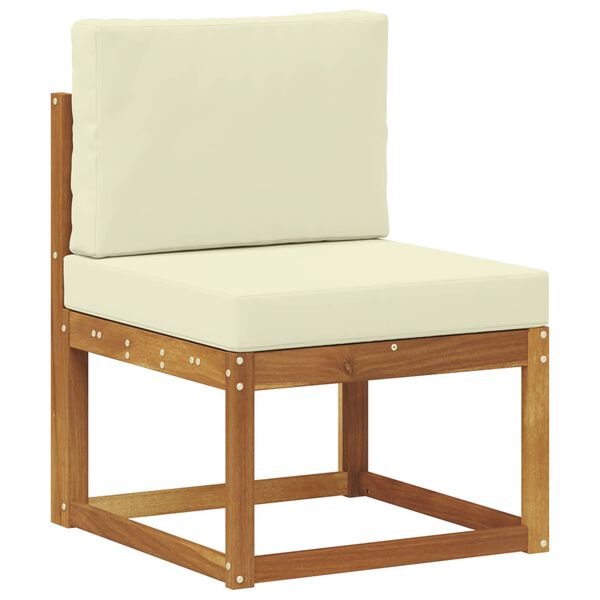 vidaXL Set vanjskih sofa 6 pcs Prirodna i krem Čvrsto drvo akacije