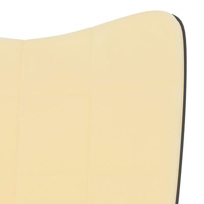 vidaXL Stolica za opuštanje krem bijela od baršuna i PVC-a