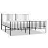 vidaXL Metalni okvir kreveta uzglavlje i podnožje crni 183x213 cm