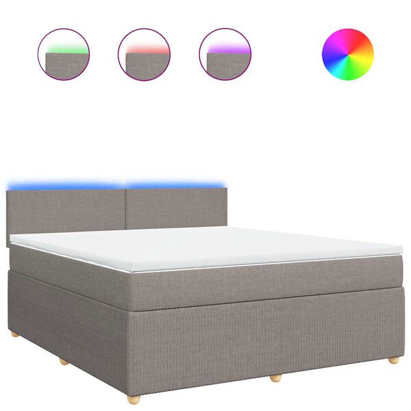 vidaXL Krevet s oprugama i madracem smeđesivi 180x200 cm tkanina