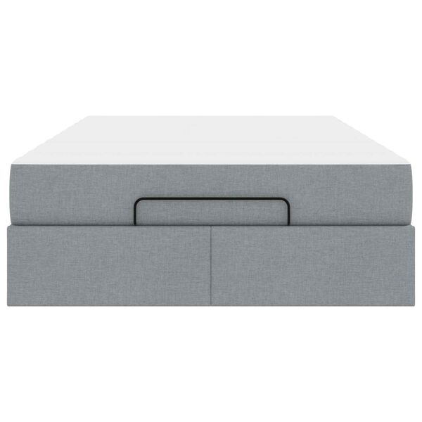vidaXL Okvir kreveta s madracem s madracem 2 pcs Svjetlosiva tkanina