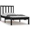 vidaXL Okvir za krevet od masivne borovine crni 90 x 200 cm