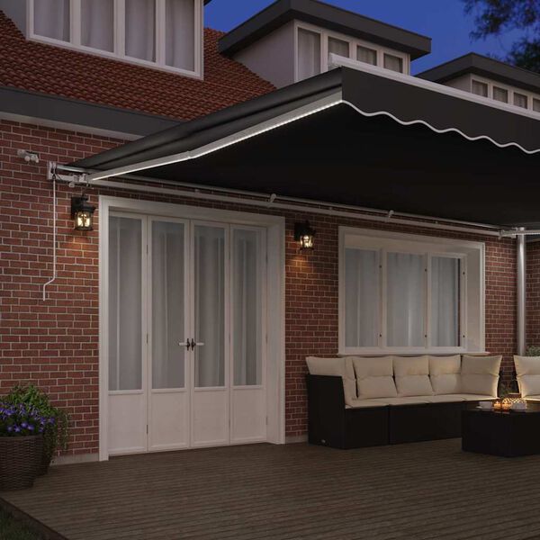 vidaXL Okvir tende S LED lampica Bijelo 600 × 350 cm Aluminij