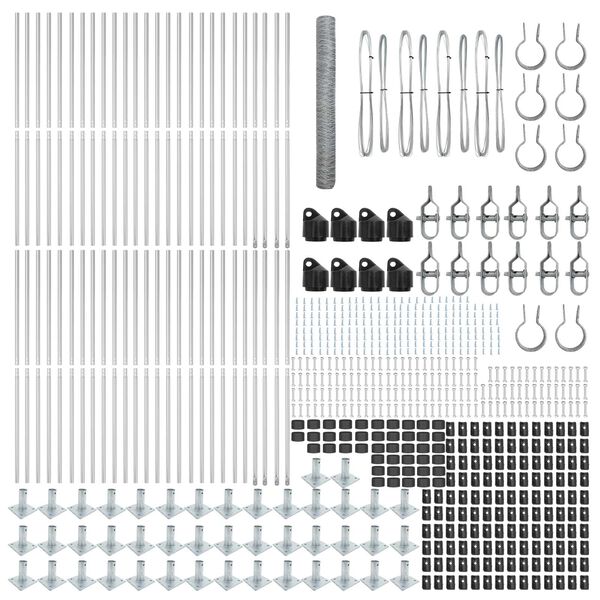 vidaXL Stup za ogradu Srebrno 100 x 1,2 m (mreža 36 mm) Čelik