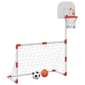 vidaXL Dječji nogometni i ko&scaron;arka&scaron;ki set s loptama 98 x 50 x 70 cm