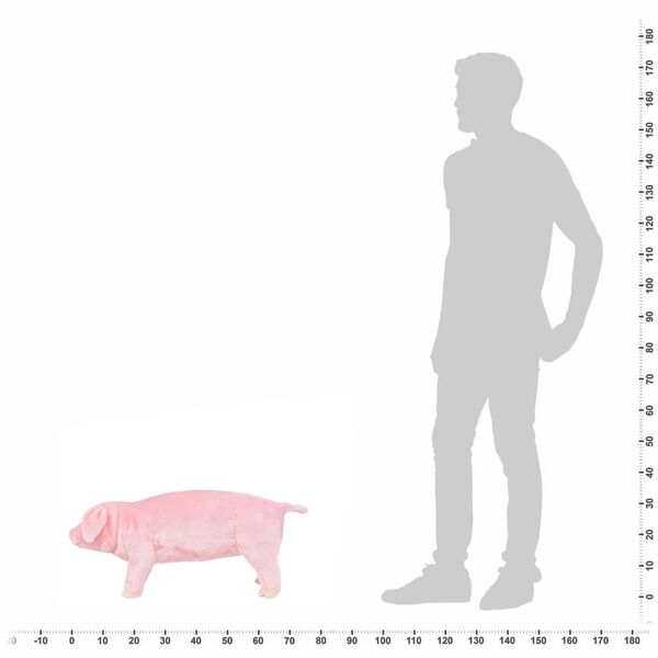 vidaXL Samostojeće pli&scaron;ano prase ružičasto XXL