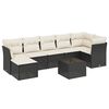 vidaXL 8-dijelni set vrtnih sofa od poliratana s jastucima crni