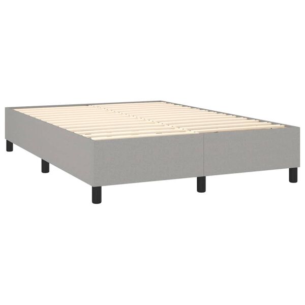 vidaXL Krevet box spring s madracem svjetlosivi 140x200 cm od tkanine