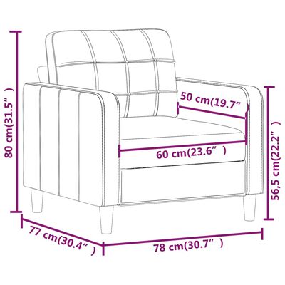 vidaXL Fotelja tamnosiva 60 cm tkanina