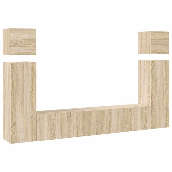 vidaXL 8-dijelni set TV ormarića boja hrasta sonome konstruirano drvo