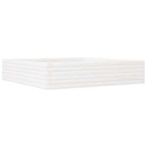 vidaXL Vrtna sadilica bijela 110x110x23 cm od masivne borovine