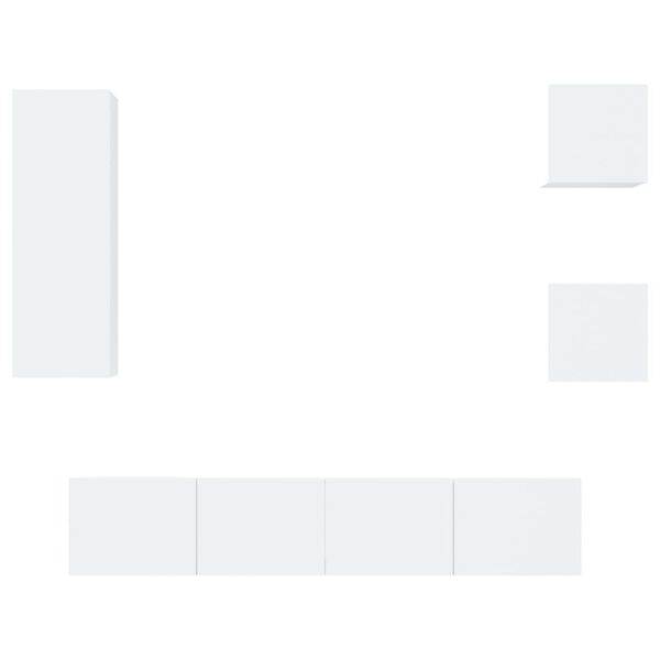 vidaXL 5-dijelni set TV ormarića sjajni bijeli konstruirano drvo