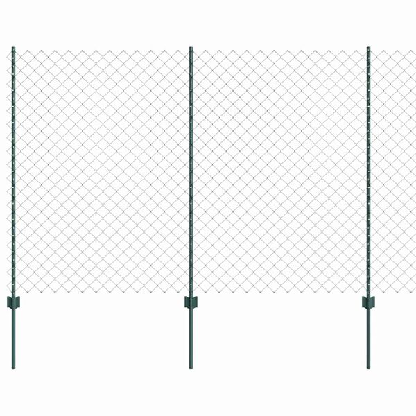 vidaXL Ograda s postovima Zelena 1,5 x 25 m Čelik