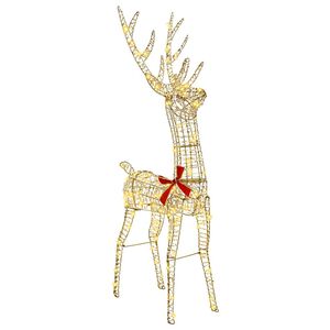 vidaXL 3D Ruzvelt 140 LED lampica Topla bijela 128 cm PET