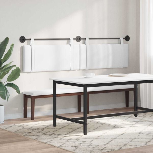 vidaXL Držeće uzglavlje Zidne Bijeli 210 x 55 x 5 cm tkanina