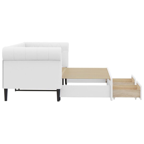 vidaXL Dnevni krevet na razvlačenje bijeli 90 x 200 cm od umjetne kože