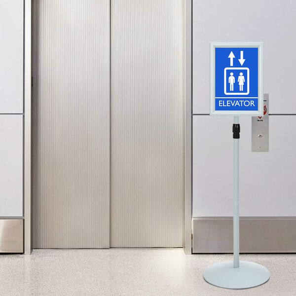 vidaXL Postolje za poster Srebrno 33 x 33 x 123 cm PVC i čelik