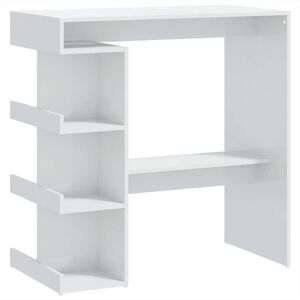vidaXL Barski stol sa stalkom za pohranu sjajni bijeli 100x50x101,5 cm