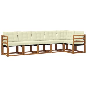 vidaXL Set vanjskih sofa 6 kom. Prirodna i krem