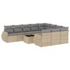 vidaXL 11-dijelni set vrtnih sofa od poliratana s jastucima bež