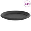 vidaXL Kružni Pladanj za Cvijeće 24 pcs Crna &Oslash; 27 x 2,5 cm Plastika