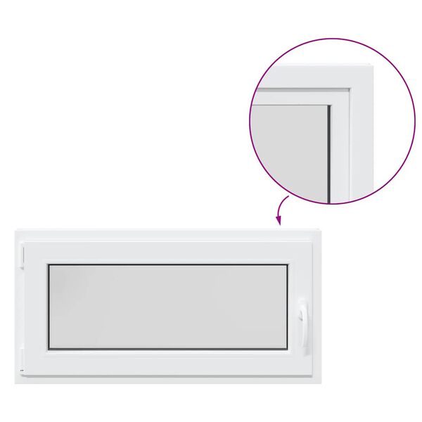 vidaXL Podrumski prozor "RISOR" 100x50 cm Okretno-nagibni DIN lijevi bijeli