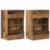 vidaXL Zidni ormarići s LED svjetlima za TV 2 kom Staro drvo 40x30x60,5cm