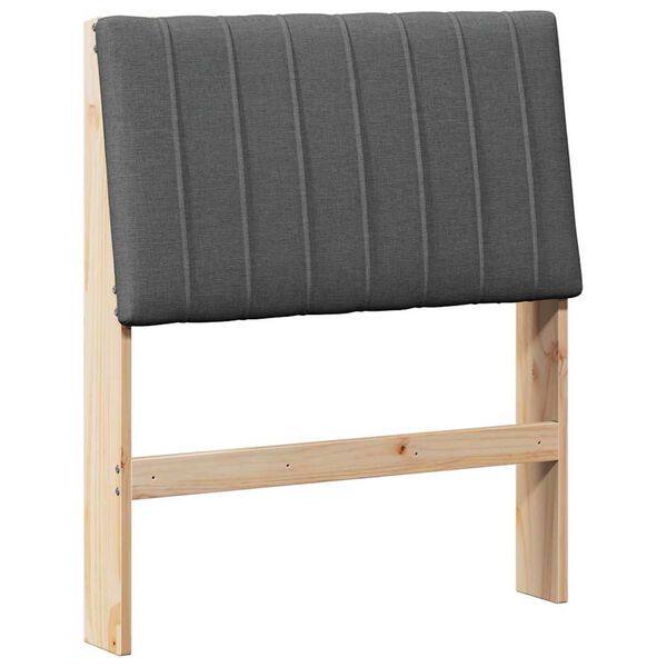 vidaXL Tapecirani uzglavlje Tamno siva 75 cm Čvrsto borovo drvo