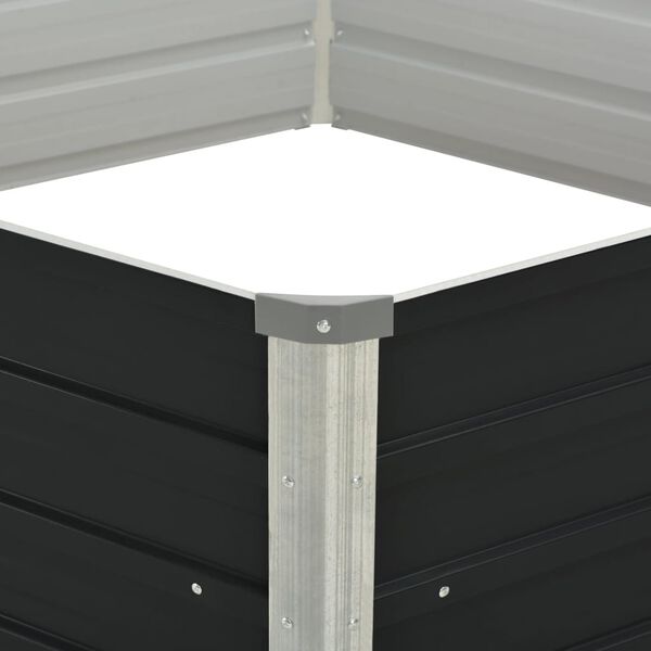 vidaXL Povi&scaron;ena vrtna gredica antracit 129x129x45 cm pocinčani čelik