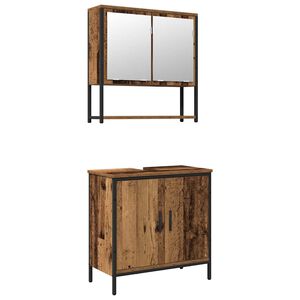 vidaXL Set namje&scaron;taja za kupaonicu 2 kom. Smeđa 60 x 30 x 60 cm