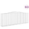 vidaXL Lučne gabionske ko&scaron;are 15kom 400x50x140/160cm pocinčano željezo