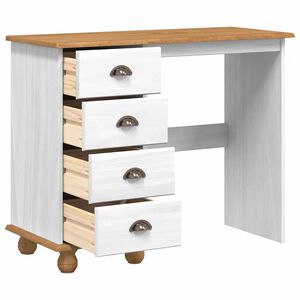 vidaXL Radni stol ASKIM Bijelo 95 x 40 x 75 cm Čvrsto borovo drvo