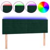 vidaXL LED uzglavlje tamnozeleno 144x5x78/88 cm bar&scaron;unasto