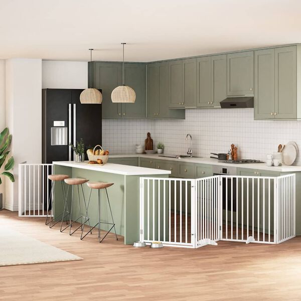 vidaXL Vrata za pse s vrata&scaron;cima 12 panela sklopiva 960 cm drvo topole