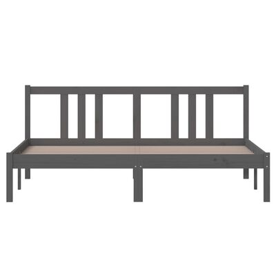 vidaXL Okvir za krevet od masivnog drva sivi 160 x 200 cm