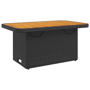 vidaXL Vrtni stol crni 90 x 55 x 71 cm od poliratana i bagremovog drva