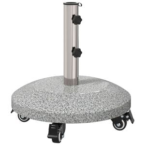 vidaXL Baza za suncobran od granita s kotačićima za stubove 4-5 cm