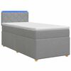 vidaXL Boxspring krevet s madracem Svjetlosiva 100 x 200 cm Tkanina