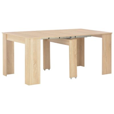 vidaXL Produživi blagovaonski stol boja hrasta sonome 175 x 90 x 75 cm